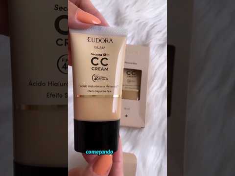 Comprinhas de Lançamento Eudora Glam - CC Cream Second Skin com FPS40, Batom Duo Clinical e Blush