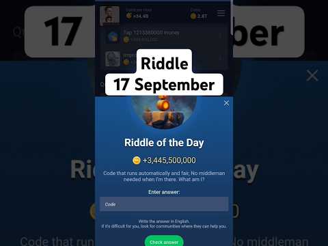 Riddle of the day | x empire | 17 September | riddle of the day musk empire today