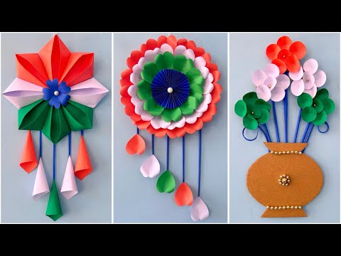 3 Independence Day Paper Craft / Tricolour wall hanging / wall hanging craft idea / Cardboard reuse