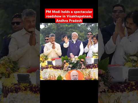 PM Modi holds a spectacular roadshow in Visakhapatnam, Andhra Pradesh #pmmodi #pawankalyan