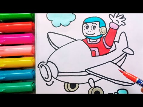 Drawing and Painting Airplane for Kids & Toddlers | Simple Drawing, Coloring #drawing