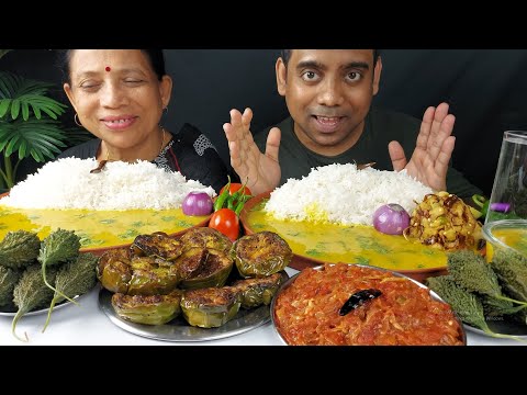 ASMR VEG FOOD EATING CHALLENGE WITH MY MOTHER