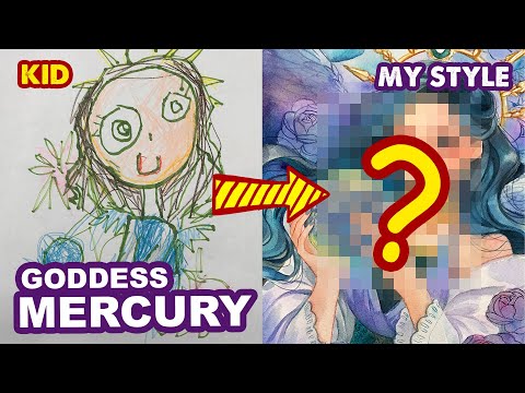 How To Draw Mercury Goddess with Watercolor | Semi Realistic Style | Huta Chan