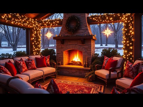 Cozy Winter Cabin Ambience❄️Crackling Fireplace, Howling Winds &Snowstorm Sounds for a Restful Sleep