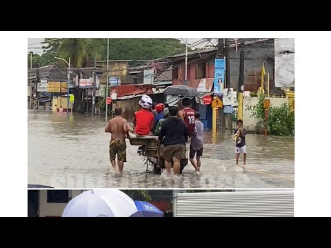 abot beywang na baha sa Sumulong highway Cainta kanya kanyang diskarte ang mga tao kapag baha