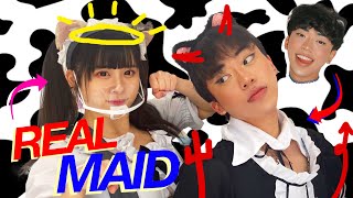 Wearing a MAID DRESS to a MAID CAFE *shocking* | worldofxtra