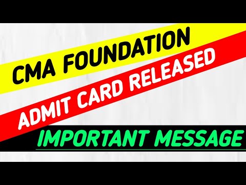 ADMIT CARD RELEASED | CMA FOUNDATION | IMPORTANT MESSAGE | CMA STUDENTS | CMA EXAM JUNE 2022