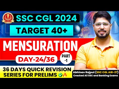 🔥Mensuration By Abhinav Rajput | ❤️ समापन 1.0 😎 36 Days Revision Batch For SSC CGL 2024 | Day-24/36