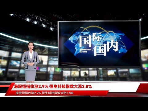 港股恒指收涨2.9% 恒生科技指数大涨3.8%