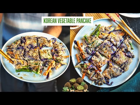 How to Make Korean Vegetable Pancake -  Crispy & Delicious Korean Pancake  -  Korean Veggie Pancake