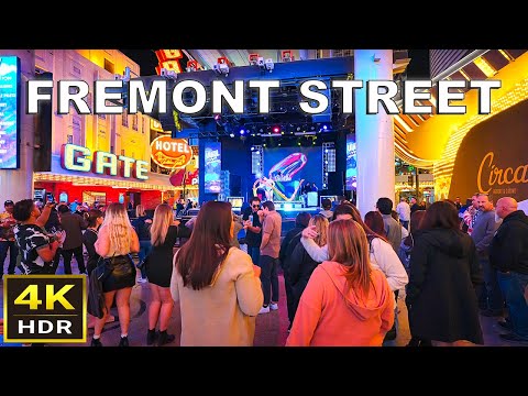 [4K HDR] Fremont Street Las Vegas Walking Tour | November 2023