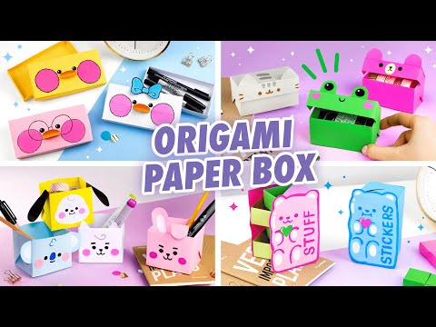 Origami Paper Box, Pencil case, Secret box | Paper Crafts ideas for school supplies