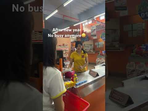 CASHIER NO BUSY ANYMORE I HAPPY NEW YEAR I NO MONEY ANYMORE #share #like #cashier #fun