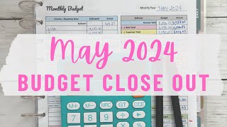 May 2024 Budget Close Out - Budget Results | Happy Planner #monthlybudget #maybudget