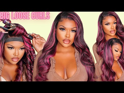 BIG LOOSE CURLS TUTORIAL + WIG INSTALL START TO FINISH Ft MegaLook Hair