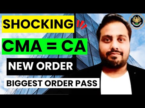 |SHOCKING CMA Equivalent To CA Now Biggest Order Pass ICMAI Equal to ICAI|