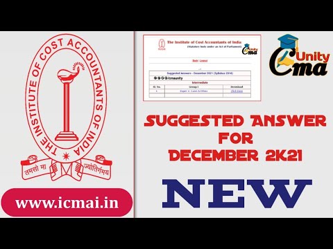 CMA Students ||Suggested Answer for December 2k21 Exam|| Ankit Poonia