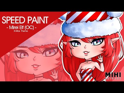 [Speed Paint]  Mirei (OC) "X-mas Theme" Timelapse