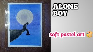 Alone boy | soft pastel art | #shorts #aloneboy