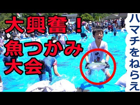 魚つかみ大会でハマチをねらえ！