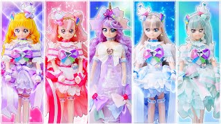 リカちゃん人形が変身❤️わんだふるぷりきゅあ！キュアニャミー、キュアリリアン、キュアワンダフル、キュアフレンディ、ニコ様⭐️ダイヤモンドリボンスタイルにリメイクDIY🌼100円ショップ材料で手作り工作