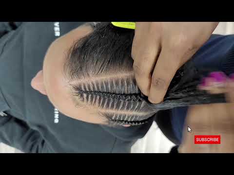 His hair grew!!!😱🙌🏾🙌🏾🙌🏾   How to do stitch braids/ Satisfying stitch braid video