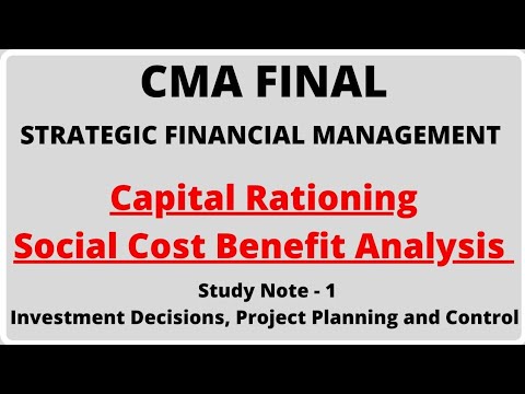 Capital Rationing | Social Cost Benefit Analysis | Investment Decision | SFM | CMA Final |CMA |