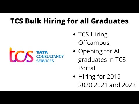 TCS Bulk Hiring for all graduates | Bsc BA Bcom | Science Arts Commerce MBA BCA MCA BTech graduates