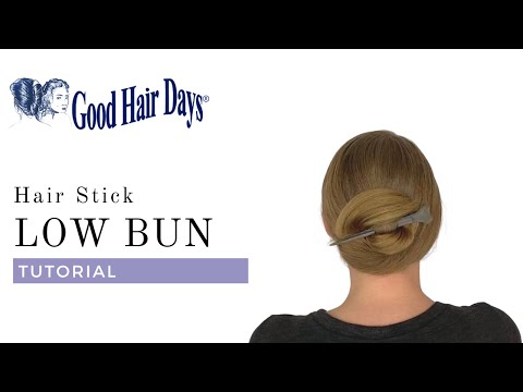 Elegant Low Bun Hairstyle using Hair Stick. Long Hairstyle Tutorial with Hair Stick