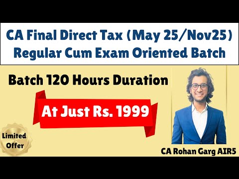 Just at Rs 1,999. CA Final DT May 25 Batch Announcement