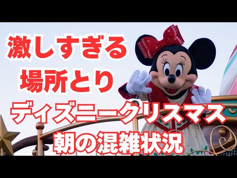 【激しすぎる場所取り】ディズニークリスマス 朝の混雑状況 2024.12.8