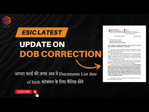 ESIC Latest Circular 2024 | Clarification Regarding Correction in DOB of ESIC Member and family