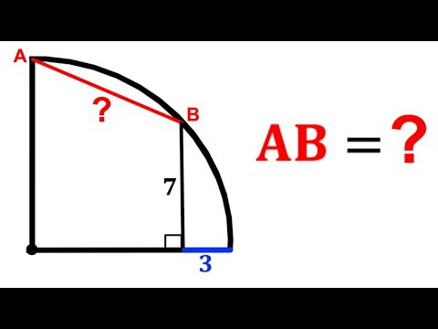 Can you calculate the AB length? | (Quarter Circle) | #math #maths | #geometry