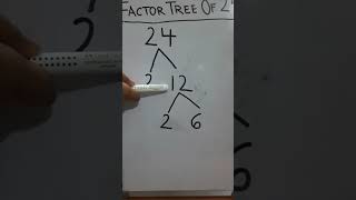 Factor tree of 24 #factorization #factortree