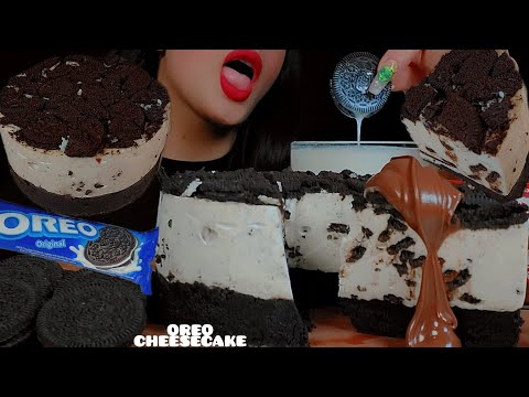 asmr nutella OREO cheesecake whit milk👅🎂먹방 오레오 치즈케이크 |eating sounds 😋notalking 🐾