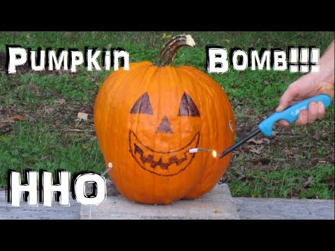 HHO Exploding pumpkin! (HHO Explosion) Fuel Cell / Generator