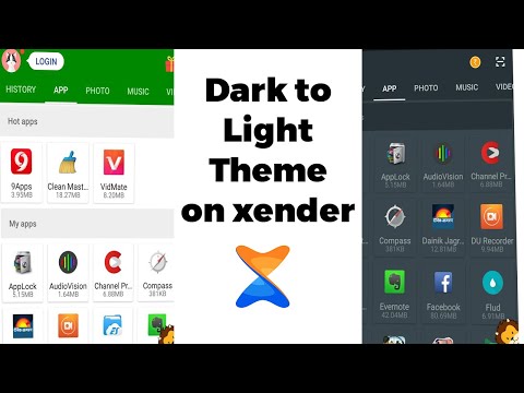 Xender app dark mode