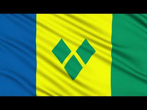 [10 Hours] St. Vincent & Grenadines Flag Waving - Video & Audio - Waving Flags