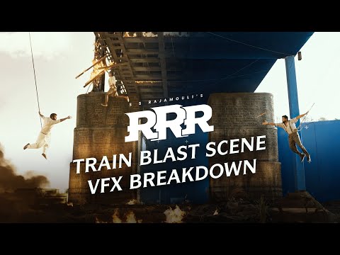 RRR Train Blast Scene VFX Breakdown | Surpreeze VFX Studio | Srinivas Mohan | SS Rajamouli