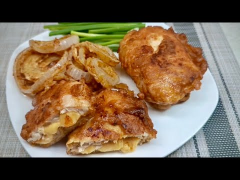 The Tastiest Chicken Breast Recipe I've Ever Eaten! Crispy And Juicy Cheesy Stuffed Chicken Fillet!