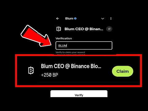 BLUM CEO @ BINANCE BLOCKCHAIN BLUM VIDEO CODE | BLUM CEO @ BINANCE BLUM  VERIFICATION KEYWORD