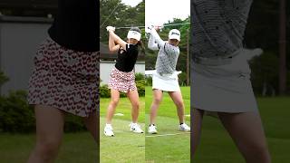 河本結プロと竹田麗央プロのスイング比べ🏌⛳️