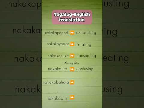 TAGALOG-ENGLISH TRANSLATION VOCABULARY #learnenglish #tagalogenglishtranslation #vocabulary