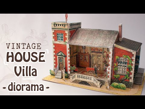 Vintage Little House Villa Diorama (vintage papercraft)