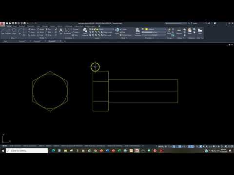 Drawing a hex head bolt