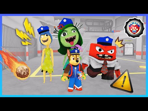 Chase vs. Inside Out's Halloween Zombie Warden Showdown 阿奇對決《腦筋急轉彎》的萬聖節殭屍典獄長 in Roblox 機器方塊