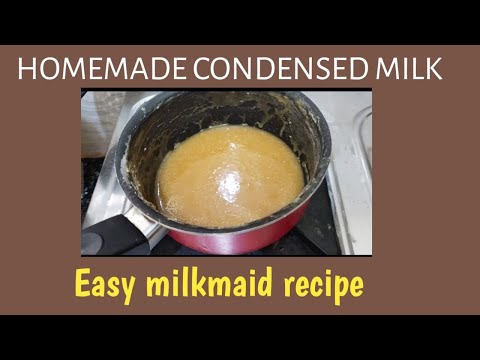 ONLY 4 INGREDIENTS💯 EASY HOMEMADE CONDENSED MILK/MILKMAID RECIPE AT HOME@ishalinayahvlog