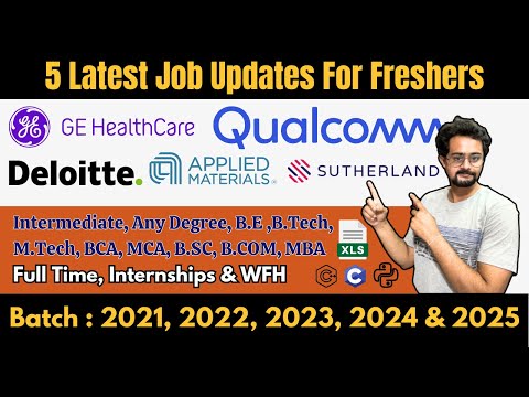 5 Latest Job Updates : GE Health Care, Qualcomm, Sutherland, Deloitte & Applied Materials are Hiring