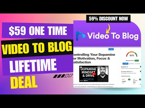 ❇️🔶❇️Video To Blog Lifetime Deal | Turn Any YouTube Video Into a Blog | $59 Lifetime Deal | 59% Now