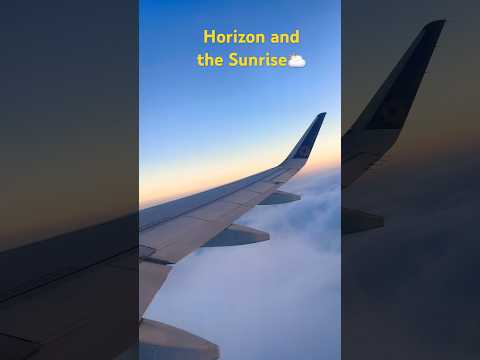 Horizon and The Sunrise🌥️ #flight #travel #sun #sunrise